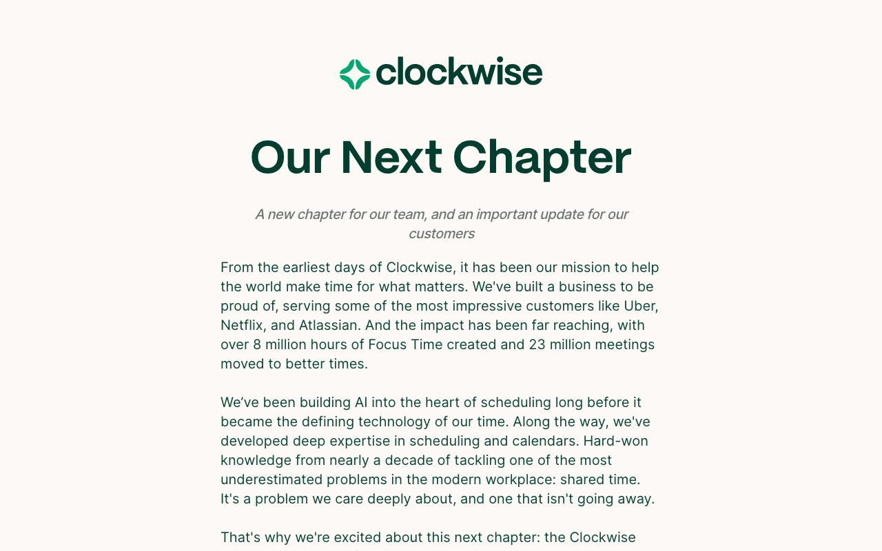 Clockwise homepage