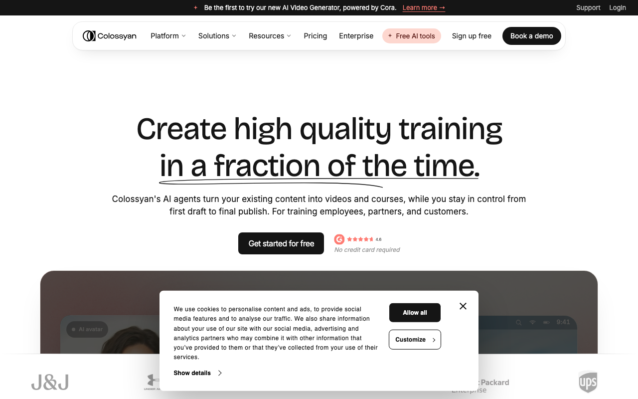 Colossyan homepage