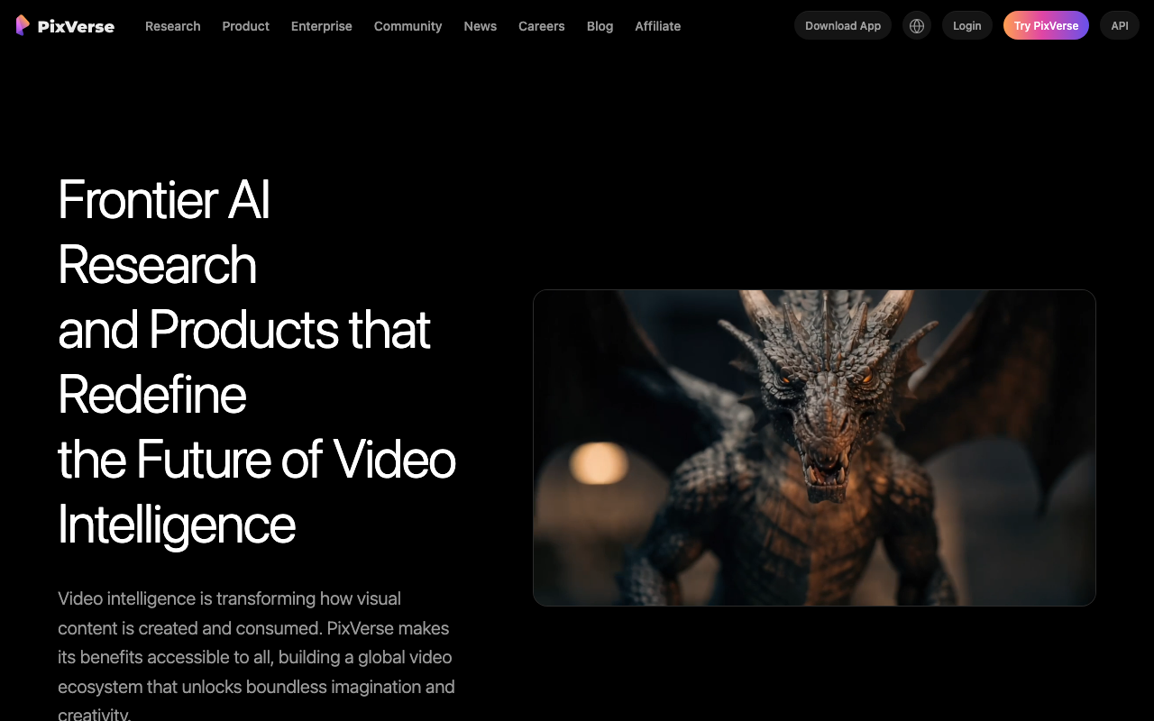 PixVerse homepage