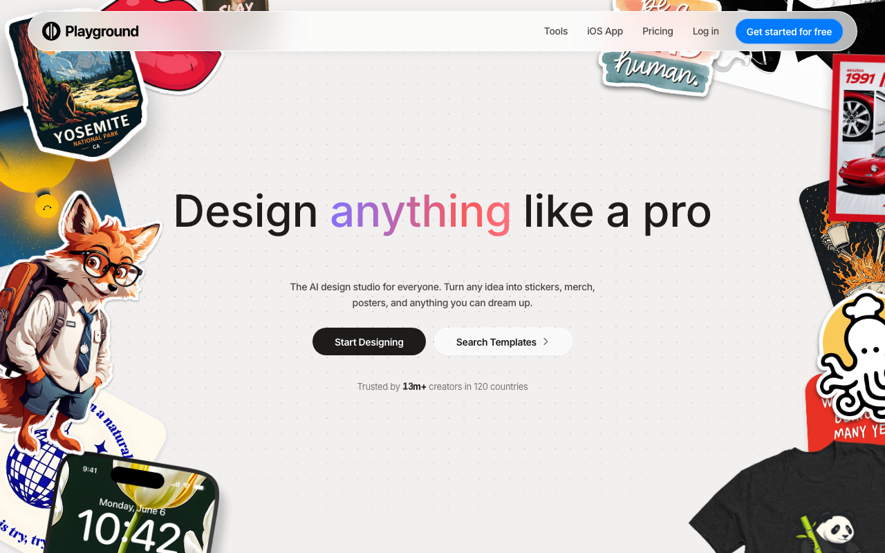 Playground homepage