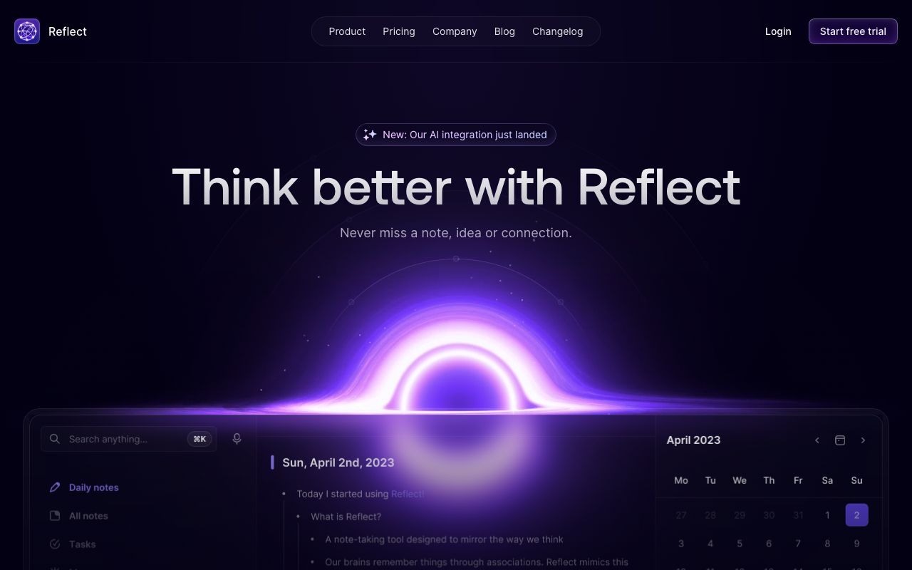 Reflect homepage