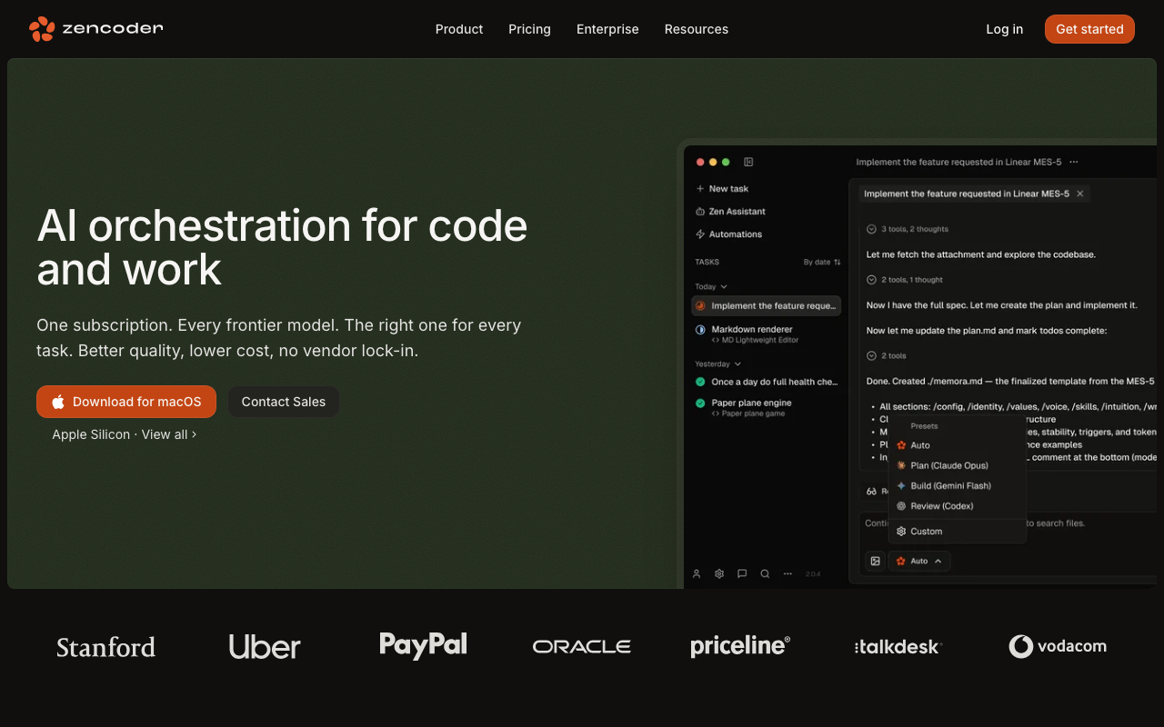 Zencoder homepage